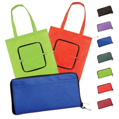 Tote Fermuarlı 80gsm 38X40cm Katlanabilir Dokumasız Çanta