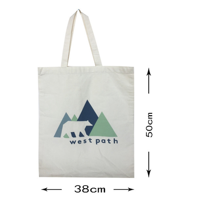 Yüzde 100 Doğal CMYK 38x50cm 4OZ Kanvas Alışveriş Çantası