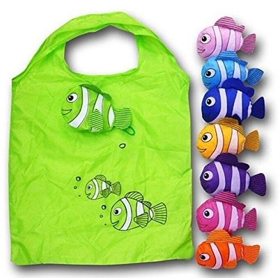 Balık Renkli 210D 40x50cm CMYK Naylon Katlanır Alışveriş Çantası