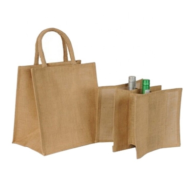Ambalaj 6 Şişe Şarap 27x18x30cm Çuval Bezi Alışveriş Çantası