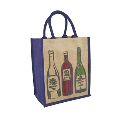 Ambalaj 6 Şişe Şarap 27x18x30cm Çuval Bezi Alışveriş Çantası