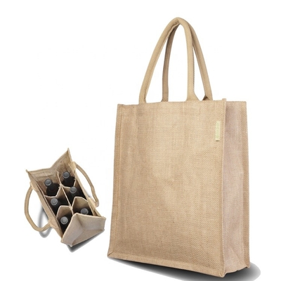 Ambalaj 6 Şişe Şarap 27x18x30cm Çuval Bezi Alışveriş Çantası