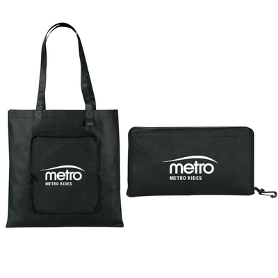 Tote Fermuarlı 80gsm 38X40cm Katlanabilir Dokumasız Çanta