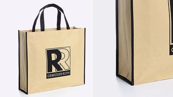 Katı Altın Logo CMYK OEM 120gsm Dokumasız Kağıt Torba