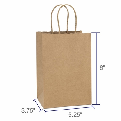 Kahverengi Kraft 200gsm CMYK 26x12x33cm Dokumasız Kağıt Torba