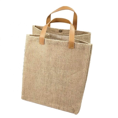 Gift Travel Tote PU Saplı 20cm Çuval Bezi Çanta