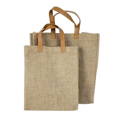 Gift Travel Tote PU Saplı 20cm Çuval Bezi Çanta