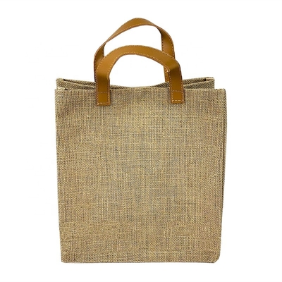 Gift Travel Tote PU Saplı 20cm Çuval Bezi Çanta